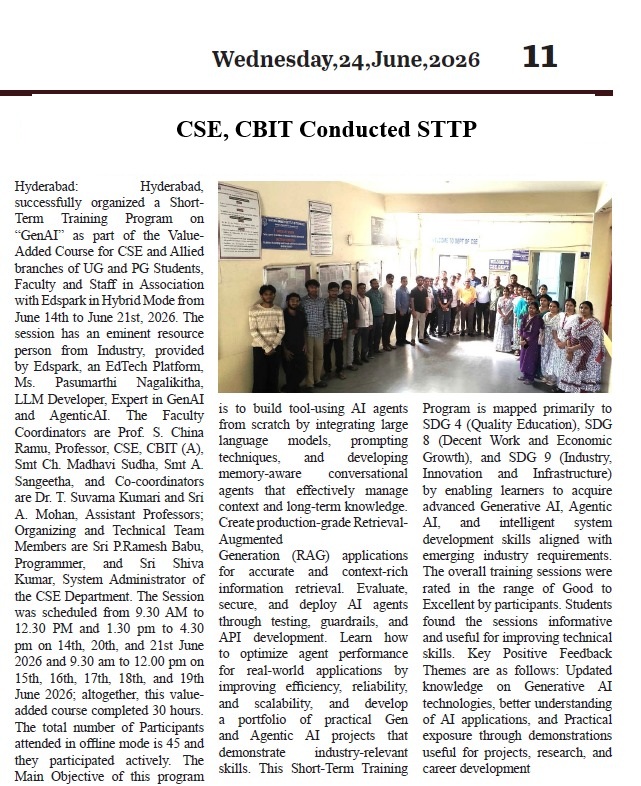 CBIT and Edspark Generative AI Training Program